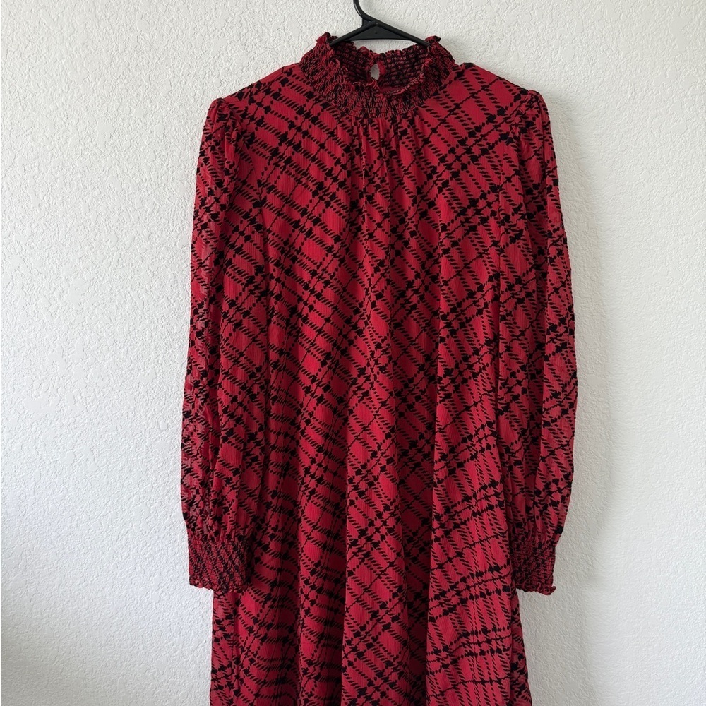 Tommy Hilfiger Red and Black Mock Neck Sundress